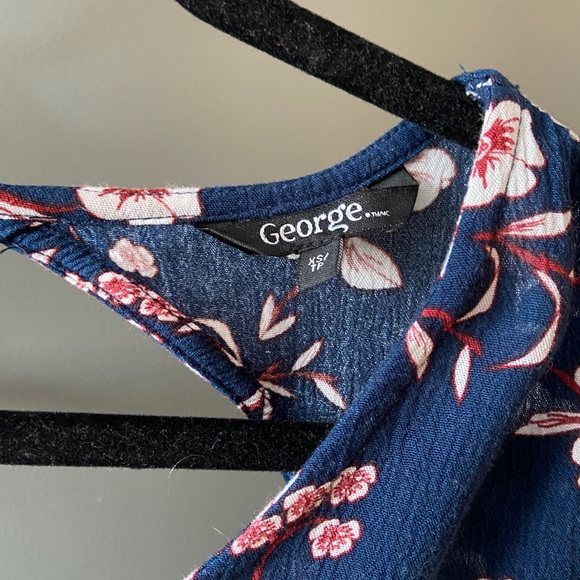 Blue Floral Bell Sleeve Dress - Picture 3 of 4